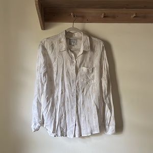 Rails glitter pineapples white linen button down SMALL